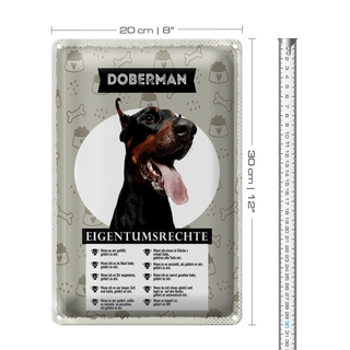 Blechschild 20x30cm Doberman Eigentumsrechte