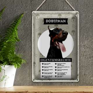 Blechschild 20x30cm Doberman Eigentumsrechte