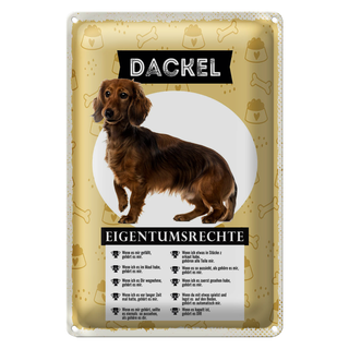Blechschild 20x30cm Dackel Eigentumsrechte
