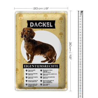 Blechschild 20x30cm Dackel Eigentumsrechte