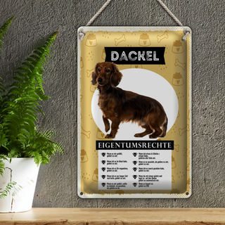 Blechschild 20x30cm Dackel Eigentumsrechte