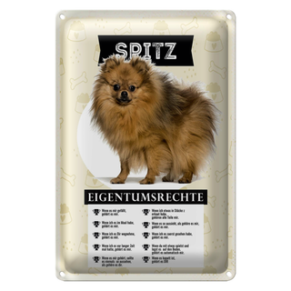 Blechschild 20x30cm Spitz Eigentumsrechte