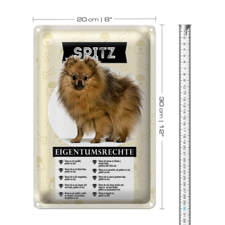 Blechschild 20x30cm Spitz Eigentumsrechte