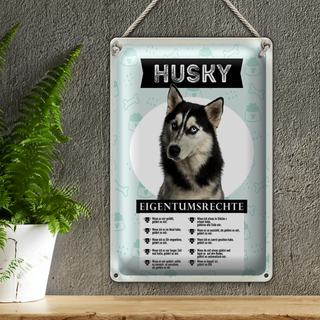 Blechschild Spruch 20x30cm Husky Eigentumsrechte