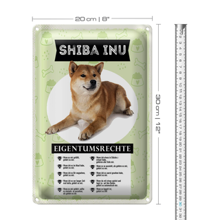 Blechschild Spruch 20x30cm Shiba Inu Eigentumsrechte