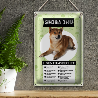 Blechschild Spruch 20x30cm Shiba Inu Eigentumsrechte