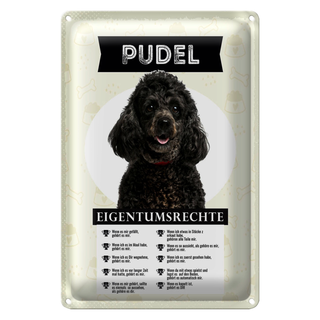 Blechschild Spruch 20x30cm Pudel Eigentumsrechte