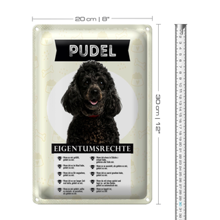 Blechschild Spruch 20x30cm Pudel Eigentumsrechte
