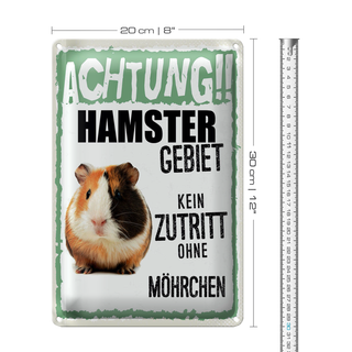 Blechschild Spruch 20x30cm Achtung Hamster Gebiet kein Zutritt