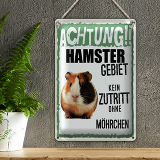 Blechschild Spruch 20x30cm Achtung Hamster Gebiet kein Zutritt
