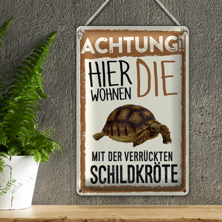 Blechschild Spruch 20x30cm Achtung hierkröte