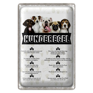 Blechschild Spruch 20x30cm Hunderegel lass mich raus