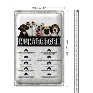 Blechschild Spruch 20x30cm Hunderegel lass mich raus