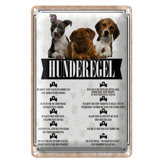 Blechschild Spruch 20x30cm Hunderegel du darfst mich nicht rufen