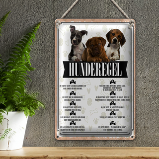 Blechschild Spruch 20x30cm Hunderegel du darfst mich nicht rufen