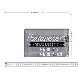 Blechschild Spruch 30x20cm Havaneser Security dein Risiko