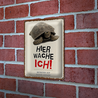 Blechschild Spruch 20x30cmkröte hier wache eigene Gefahr