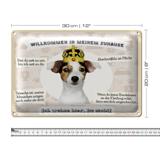 Blechschild Spruch 30x20cm Tiere Hund willkommen wohne hier