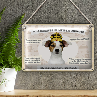 Blechschild Spruch 30x20cm Tiere Hund willkommen wohne hier