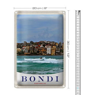 Blechschild Reise 20x30cm Bond Australia Surfen Meer Wellen