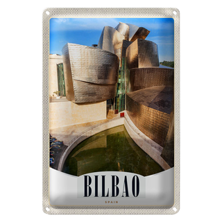 Blechschild Reise 20x30cm Bilbao Spanien Architektur Europa