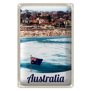 Blechschild Reise 20x30cm Australien Strand Meer Wellen Sonne