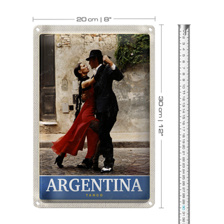 Blechschild Reise 20x30cm Argentinien Tango Straße Urlaub