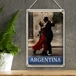 Blechschild Reise 20x30cm Argentinien Tango Straße Urlaub