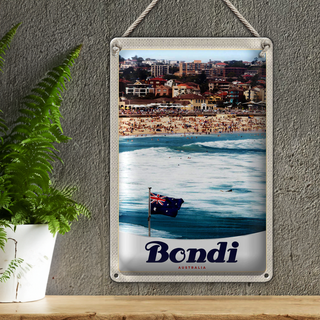Blechschild Reise 20x30cm Bondi Autralien Urlaub Strand