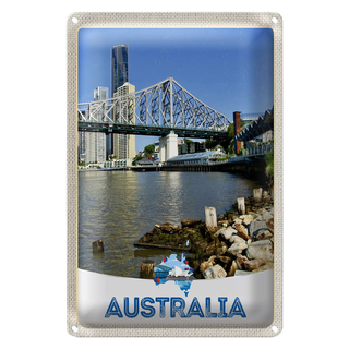 Blechschild Reise 20x30cm Australien Innenstadt Hochhaus