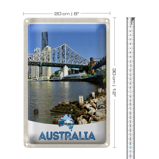 Blechschild Reise 20x30cm Australien Innenstadt Hochhaus