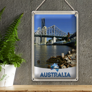 Blechschild Reise 20x30cm Australien Innenstadt Hochhaus