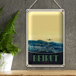 Blechschild Reise 20x30cm Beirut Hauptstadt Libanon Urlaub