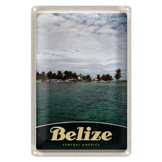 Blechschild Reise 20x30cm Belize Central Amerika Strand