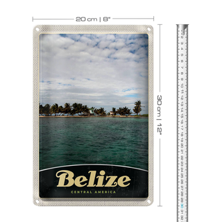 Blechschild Reise 20x30cm Belize Central Amerika Strand