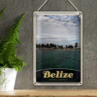 Blechschild Reise 20x30cm Belize Central Amerika Strand