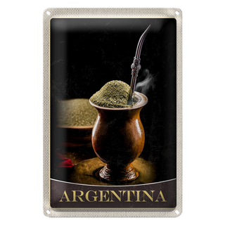 Blechschild Reise 20x30cm Argentinien Tradition Urlaubsort