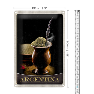 Blechschild Reise 20x30cm Argentinien Tradition Urlaubsort