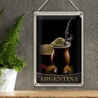 Blechschild Reise 20x30cm Argentinien Tradition Urlaubsort