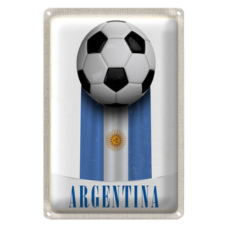 Blechschild Reise 20x30cm Argentinien Flagge Fußball Urlaub