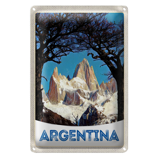 Blechschild Reise 20x30cm Argentinien Gebirge Wanderung