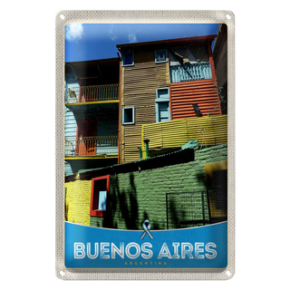 Blechschild Reise 20x30cm Buenos Aires Argentinien Häuser