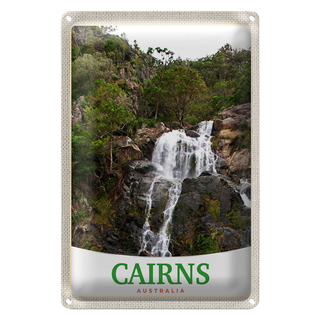 Blechschild Reise 20x30cm Cairns Australien Wasserfall Natur