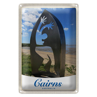 Blechschild Reise 20x30cm Cairns Australien Strand Meer Natur