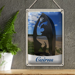 Blechschild Reise 20x30cm Cairns Australien Strand Meer Natur