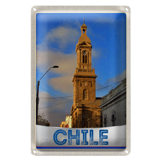 Blechschild Reise 20x30cm Chile Stadt Architektur Europa