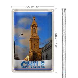 Blechschild Reise 20x30cm Chile Stadt Architektur Europa