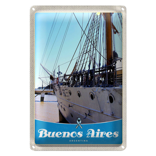 Blechschild Reise 20x30cm Buenos Aires Argentinien Schiff