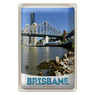Blechschild Reise 20x30cm Brisbane Australien Innenstadt
