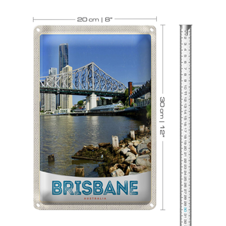 Blechschild Reise 20x30cm Brisbane Australien Innenstadt